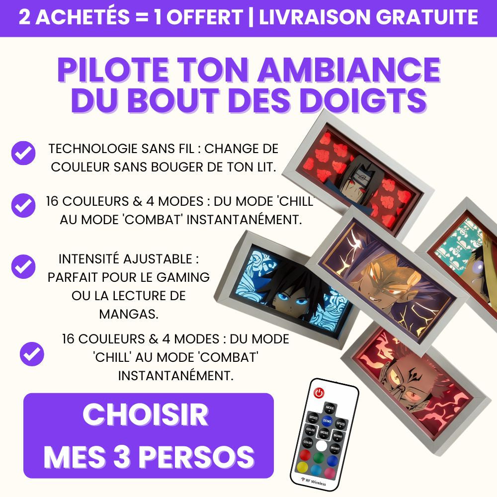 Lampe LED Manga Sukuna Divine Flame - Jujutsu Kaisen Télécommande RGB