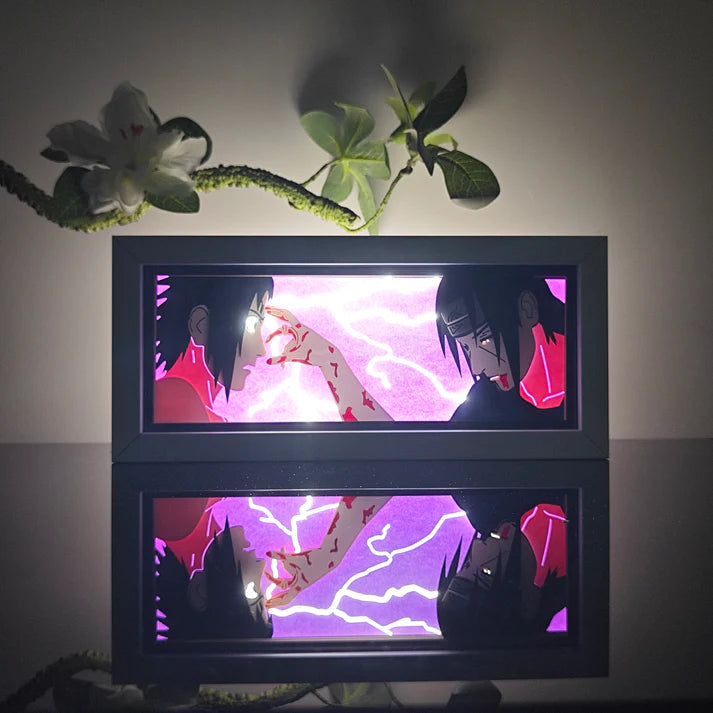 Lampe LED Manga Itachi x Sasuke - Naruto Télécommande RGB